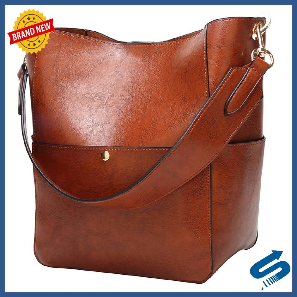 Medium Pu Leather Tote Bag With Adjustable Strap & Multiple Compartments